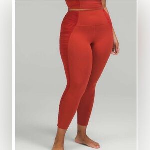 Lululemon Align Ruched Leggings in color Cayenne size 10